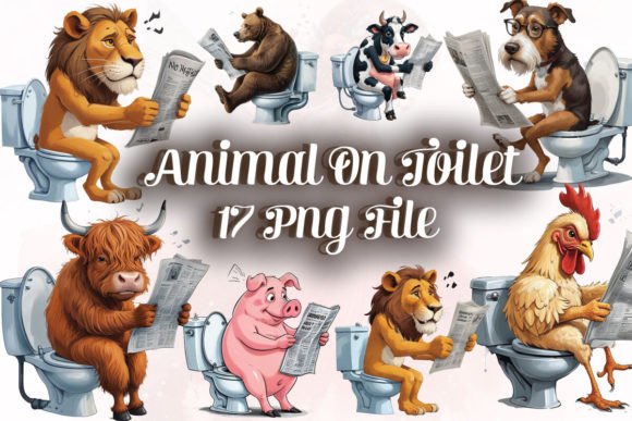 Funny Animal on Toilet PNG: Injecting Playful Whimsy into Your Designs