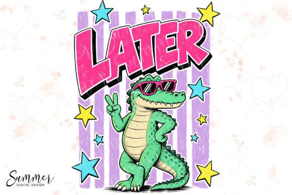 Later Gator Retro Alligator Animal Pun