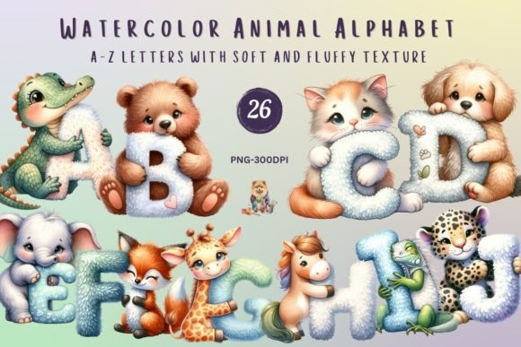 Watercolor Animal Alphabet Fluffy Letter: Softening Your Designs