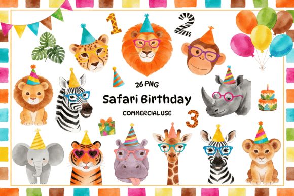 Wild and Adorable Safari Birthday Clipart: A Jungle Design Toolkit