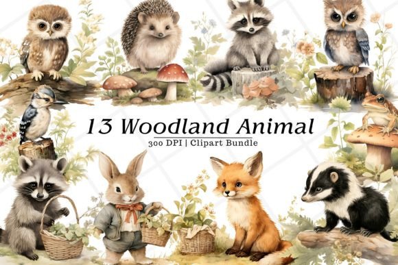 Woodland Animal Watercolor Clipart: A Designer’s Charming Toolkit